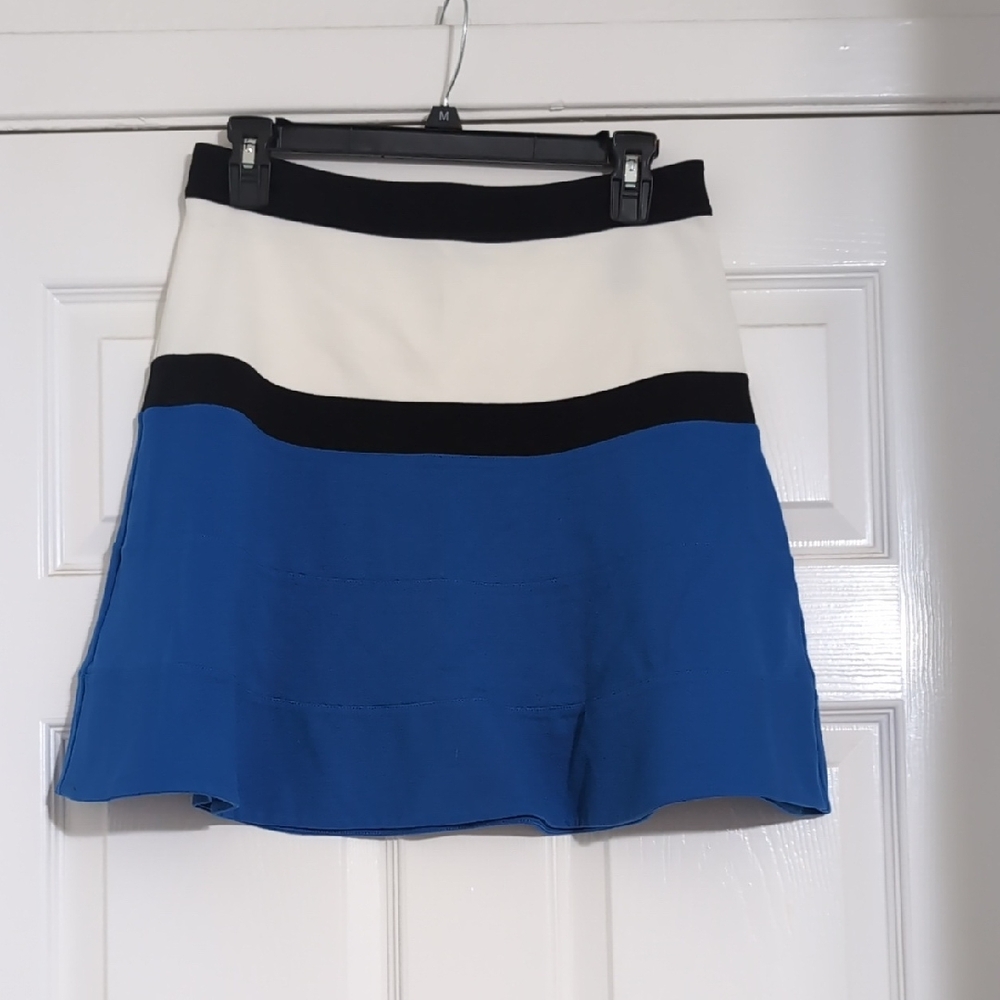 Express A-Line Mini Skirt Black and Blue Athletic